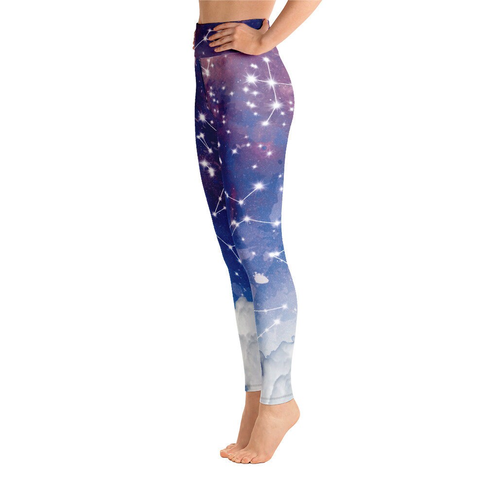 Star Constellations yoga pants starmap legging yoga pants purple capri or ankle length blue leggings celestial pants constellation spandex