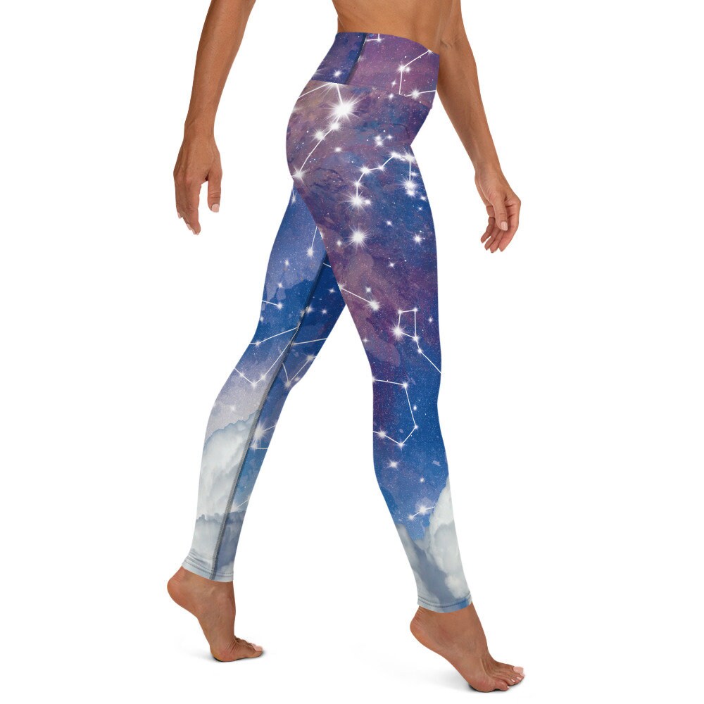 Star Constellations yoga pants starmap legging yoga pants purple capri or ankle length blue leggings celestial pants constellation spandex