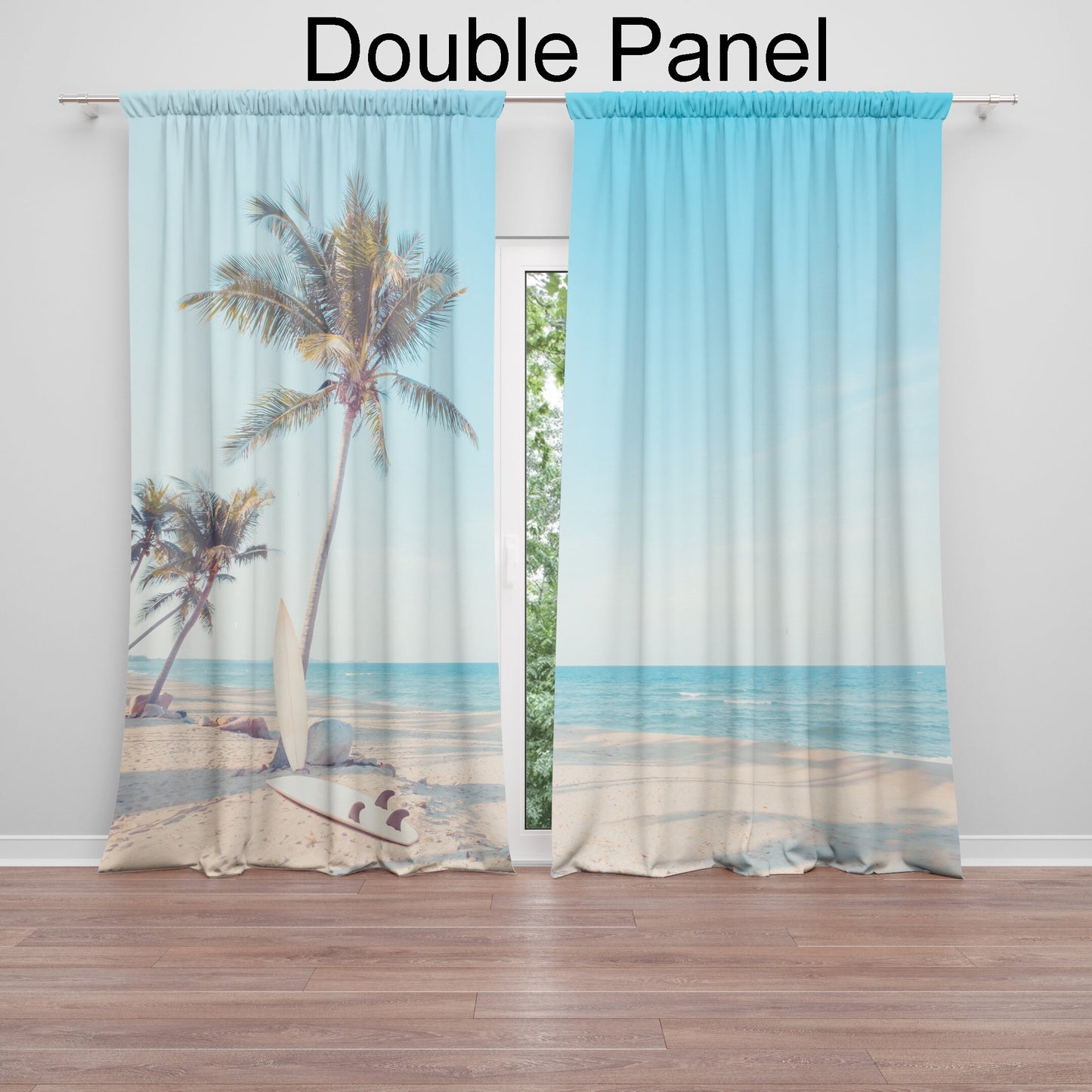 Surfboards beach Window Curtains surfer Drapery Curtain Panels ocean window treatment surfing curtain surfers curtains tropical curtains
