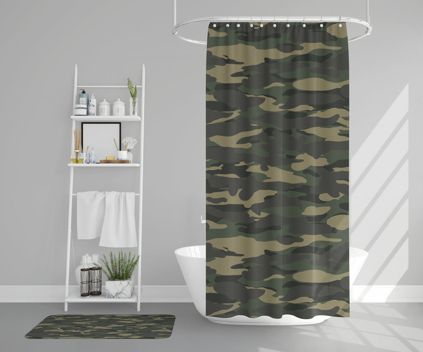 Camo Shower Curtain camoflauge shower curtains boys shower curtain camo bath rug camo bath decor beige green kids bathroom boy shower