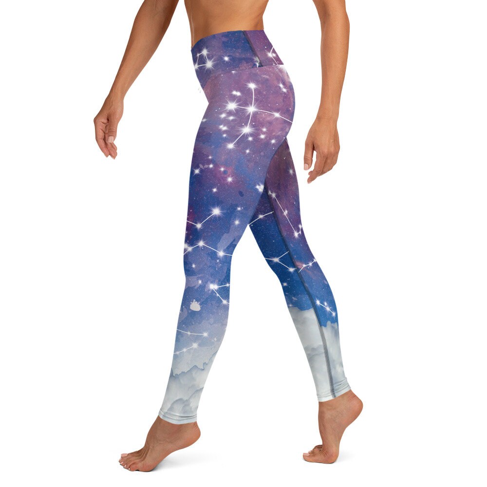 Star Constellations yoga pants starmap legging yoga pants purple capri or ankle length blue leggings celestial pants constellation spandex