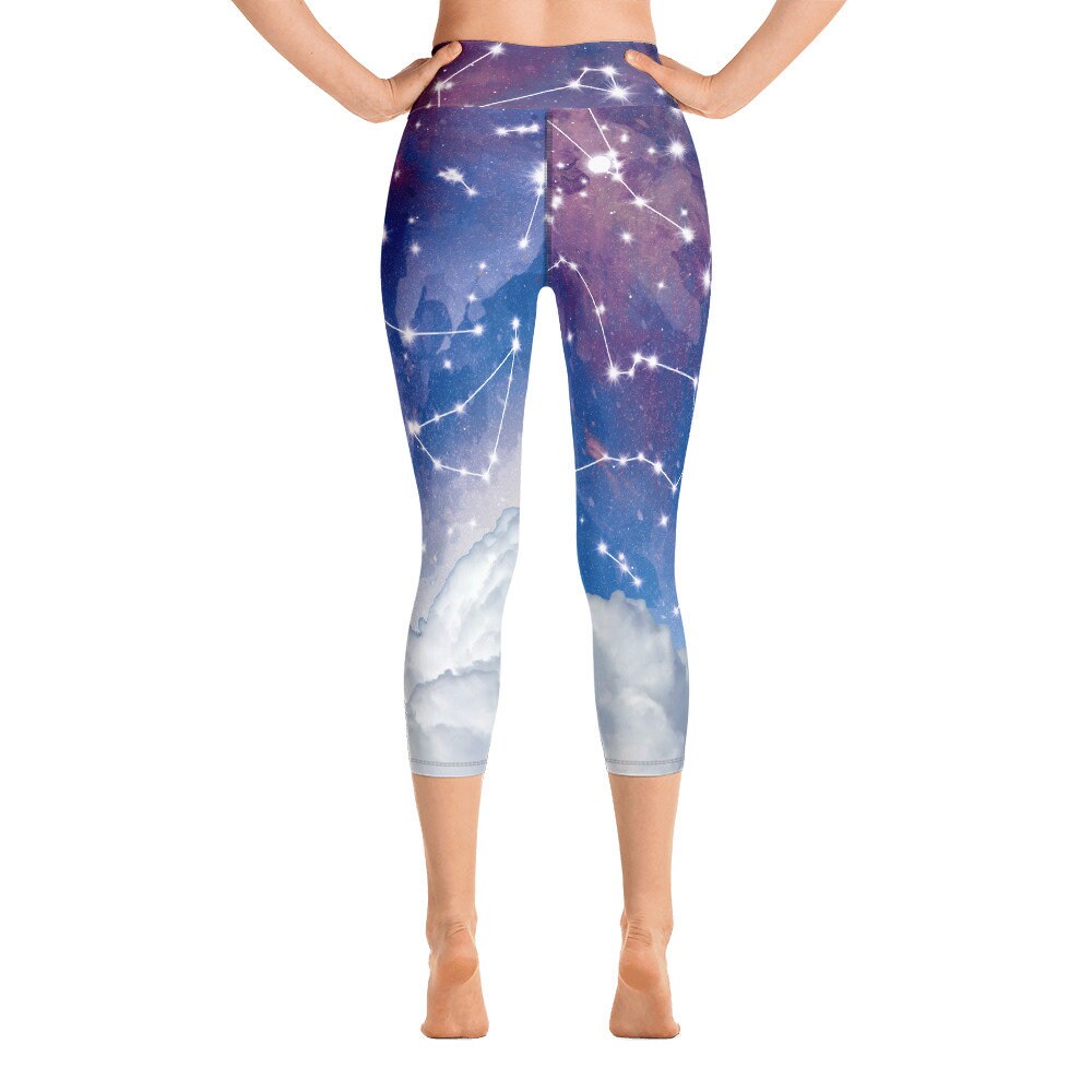 Star Constellations yoga pants starmap legging yoga pants purple capri or ankle length blue leggings celestial pants constellation spandex