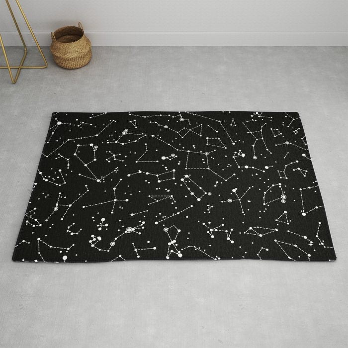 Star Constellations Rug space Rug kids Rug constellation Floor Rug black Rugs 3x5 4x6 8x10 9x12 Large childrens rugs space decor stars rug