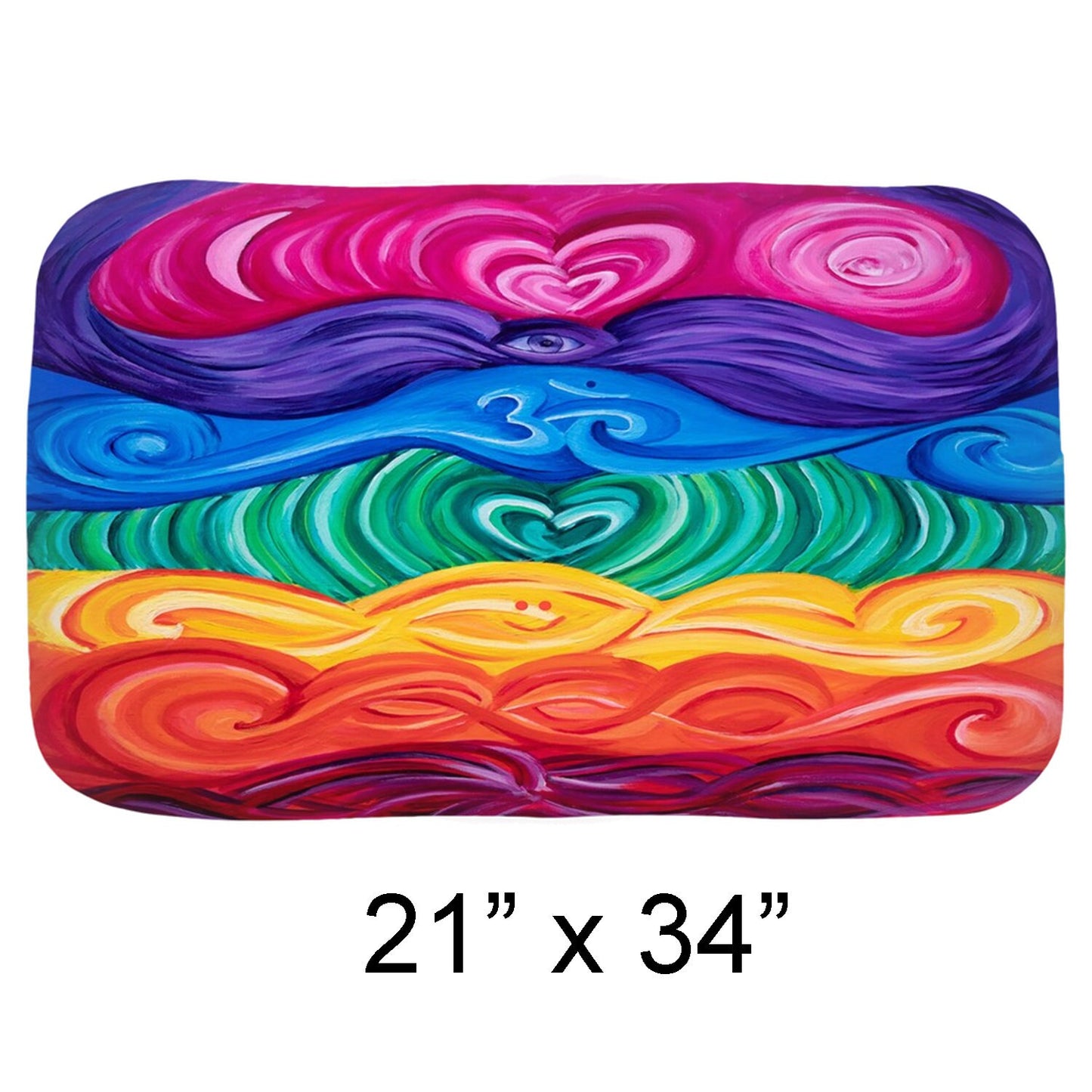 Chakra Bath Mat Colorful bath mat Unique Spiritual Gift Yoga Rainbow Rug chakras Floor mats chakra Bathroom Decor hippy psychadelic bath mat