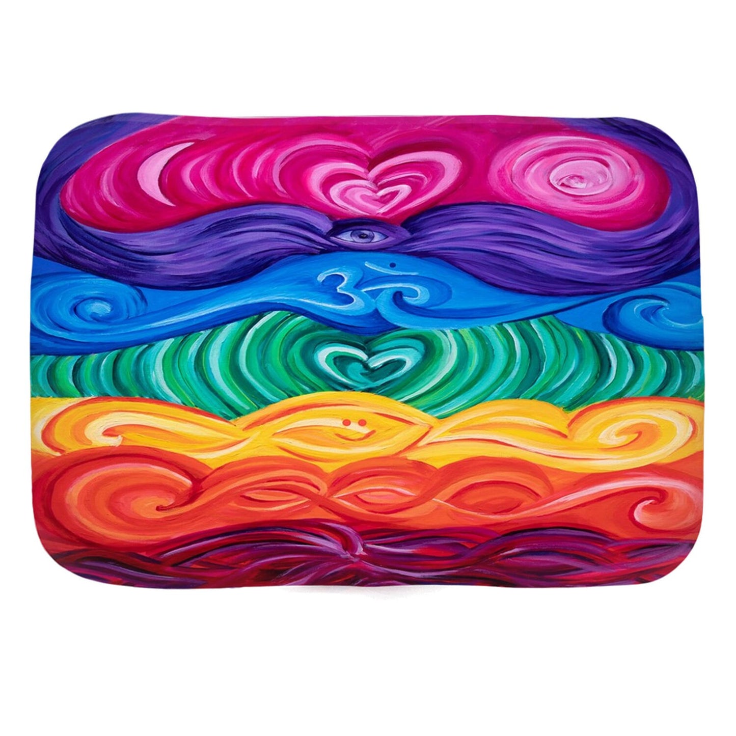 Chakra Bath Mat Colorful bath mat Unique Spiritual Gift Yoga Rainbow Rug chakras Floor mats chakra Bathroom Decor hippy psychadelic bath mat