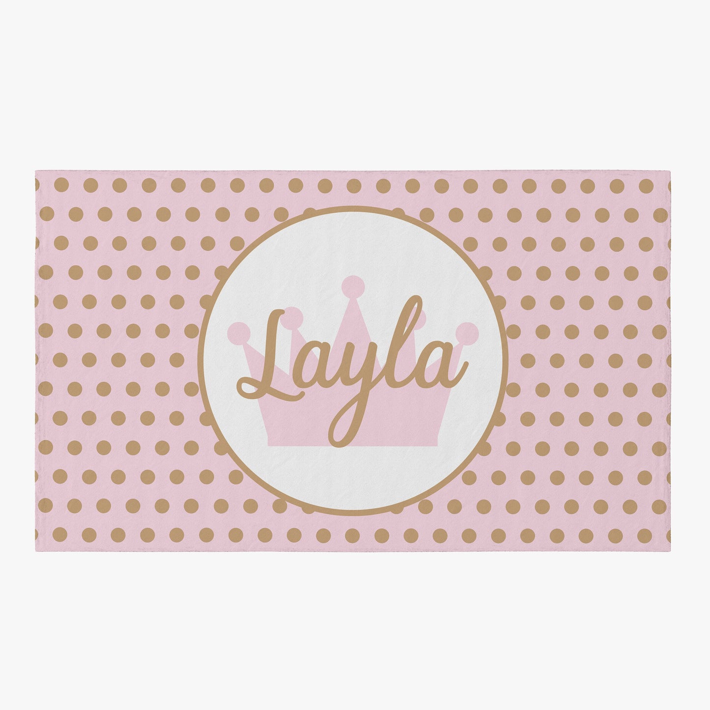 Pink & Gold Polka Dot Rug custom Name rugs princess personalised rug personalized girls rug custom gift rug custom area rugs custom rugs