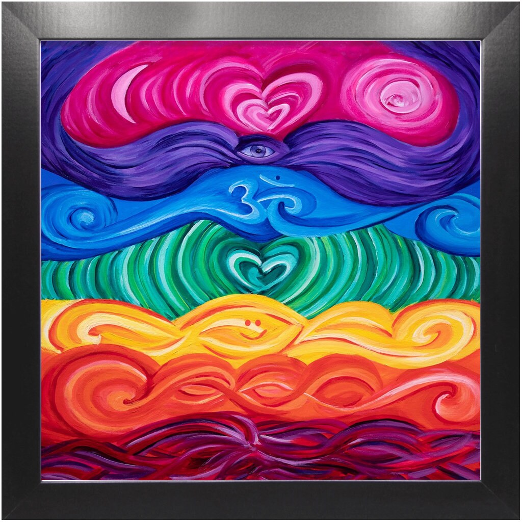 Chakra Art Canvas Wrap or Art print Unique Gift Spiritual gifts Chakras gift chakra Decor hippy art psychadelic colorful yoga art rainbow