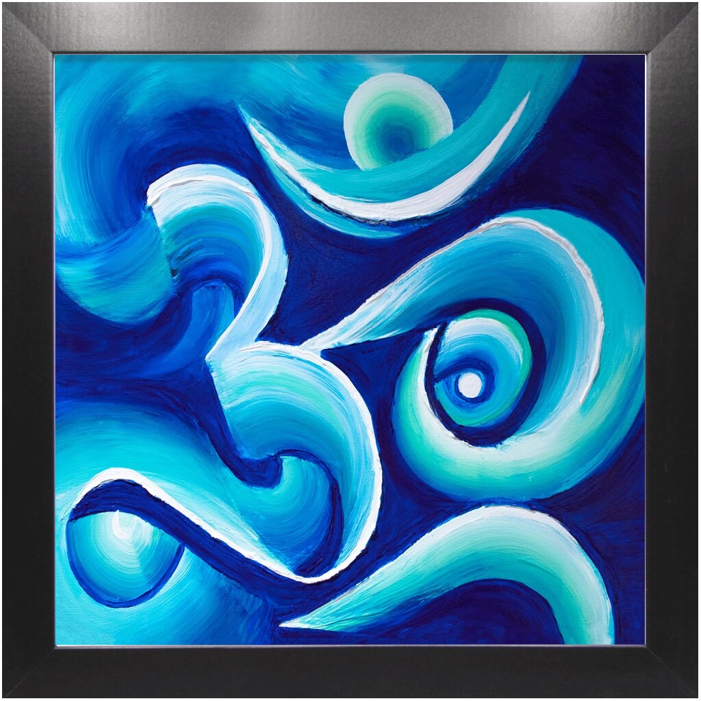 Blue Abstract Canvas Wrap or Art print blue artwork framed art gifts