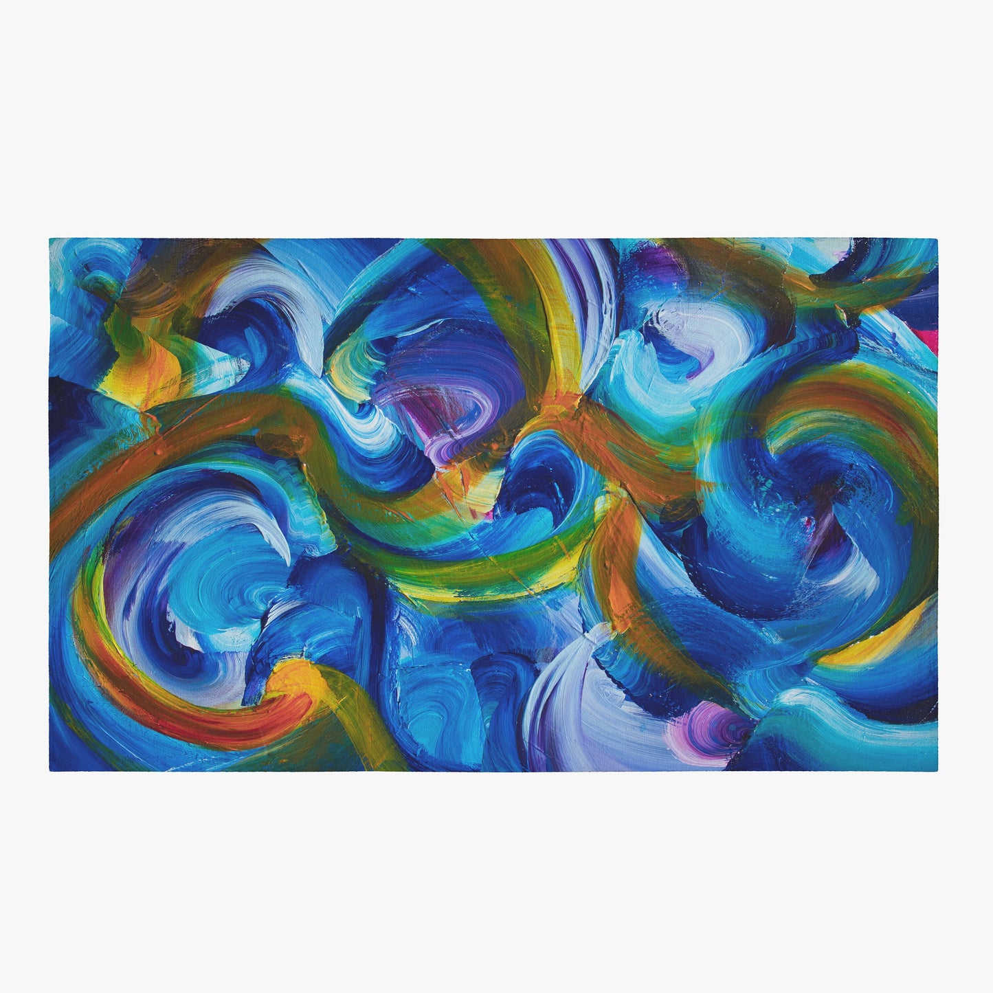 Abstract Art Rug Blue Rugs swirly unique Rugs 2x3 3x5 4x6 5x7 8x10 9x12 Large rug red colorful bright floormat