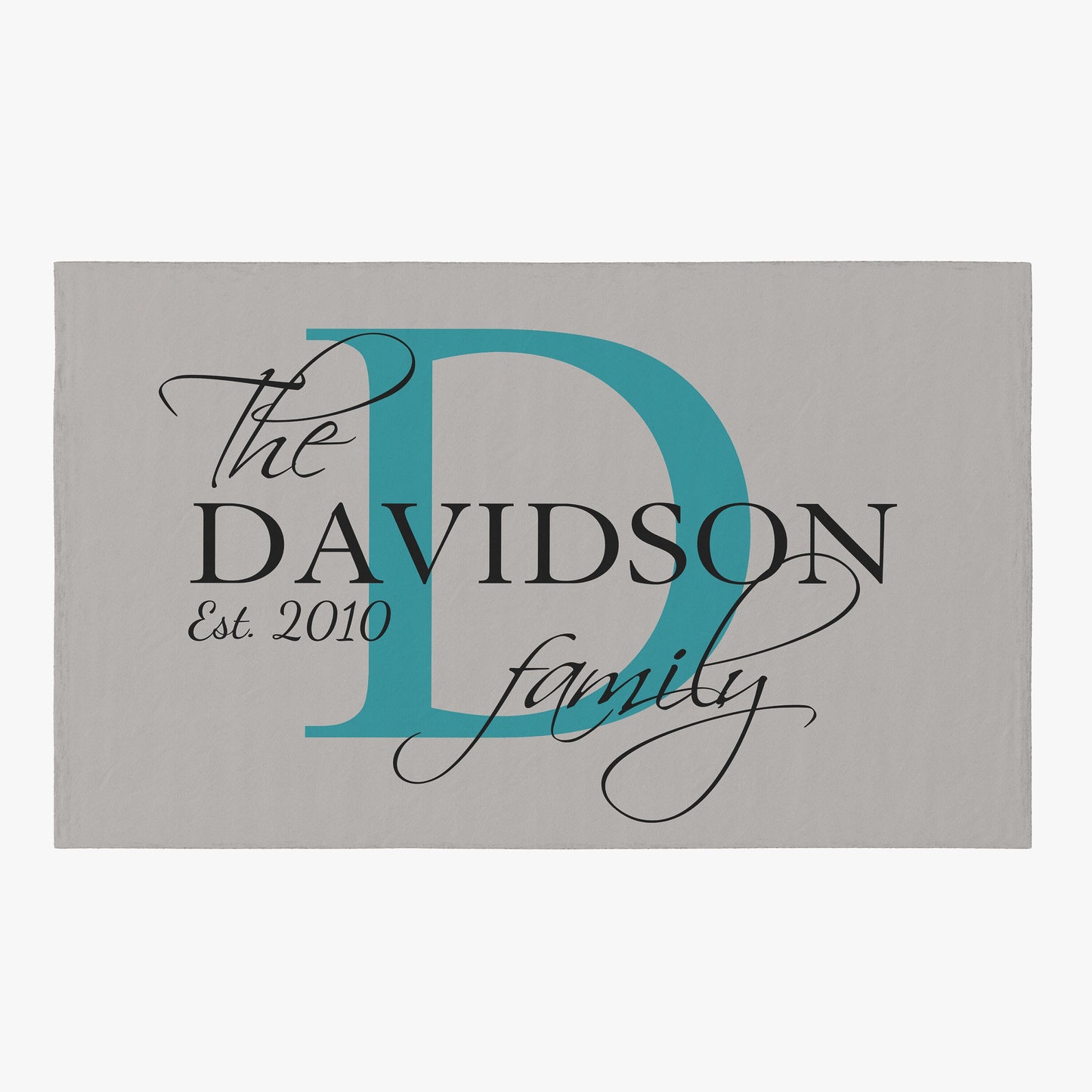 Custom Name Rug monogram Rug blue Floor Rug gray customized rugs personalized rug wedding gift last name rug