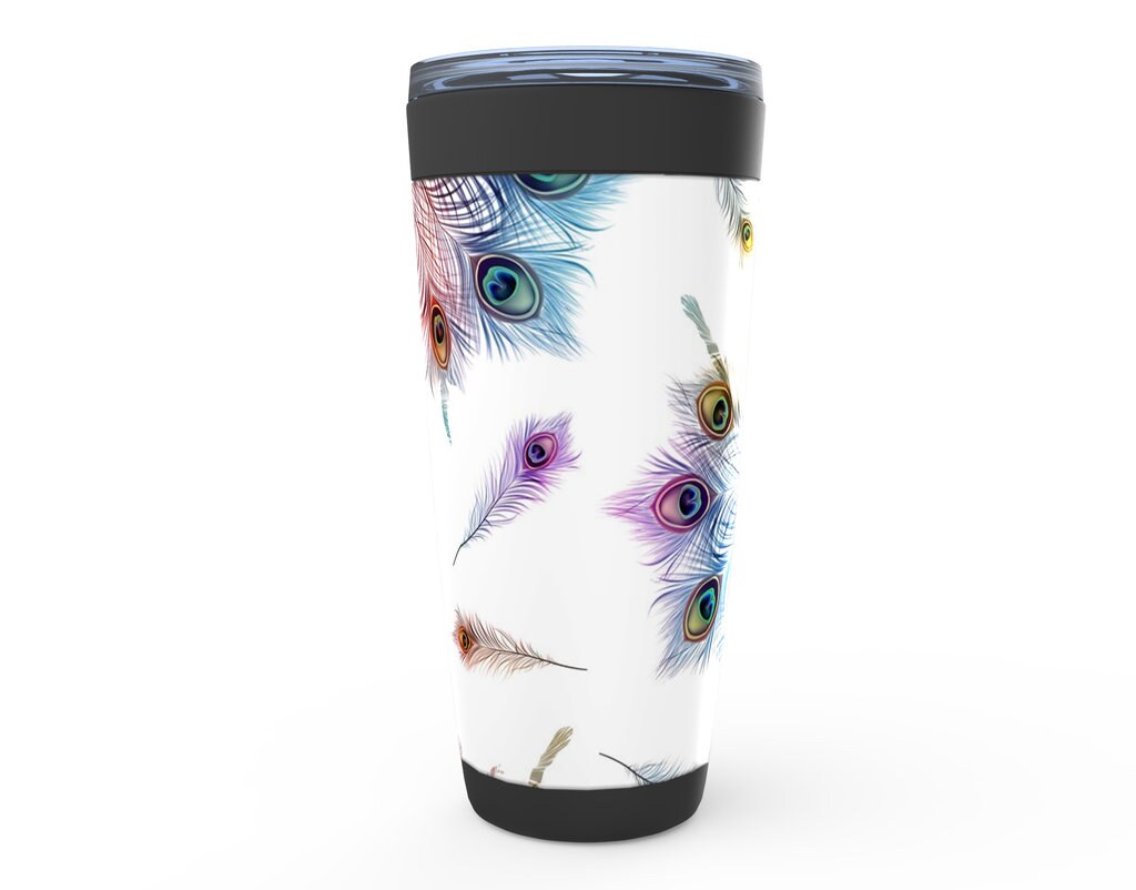 Peacock Dancer Travel Mug 20oz Insulated Stainless Steel Butterfly Travel Mug dancers Travel Mug feathers Canteen