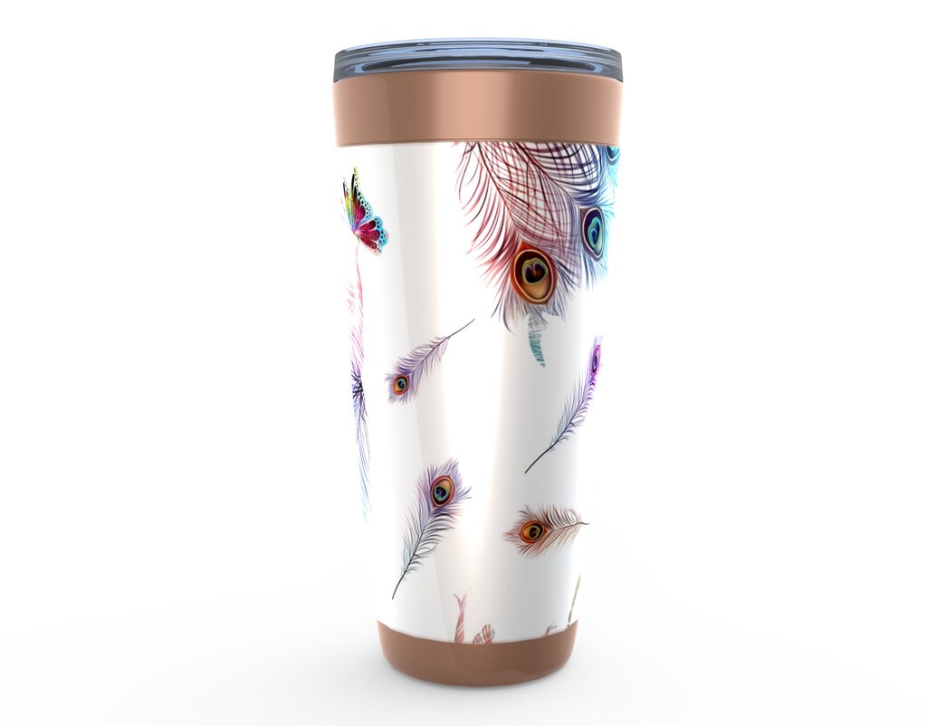 Peacock Dancer Travel Mug 20oz Insulated Stainless Steel Butterfly Travel Mug dancers Travel Mug feathers Canteen