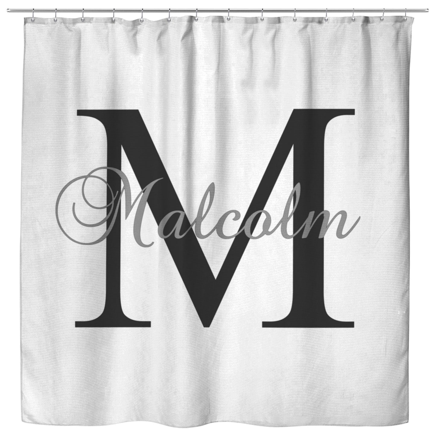 Custom Monogram Shower Curtain Personalized name shower curtains letter rug customized bathroom decor