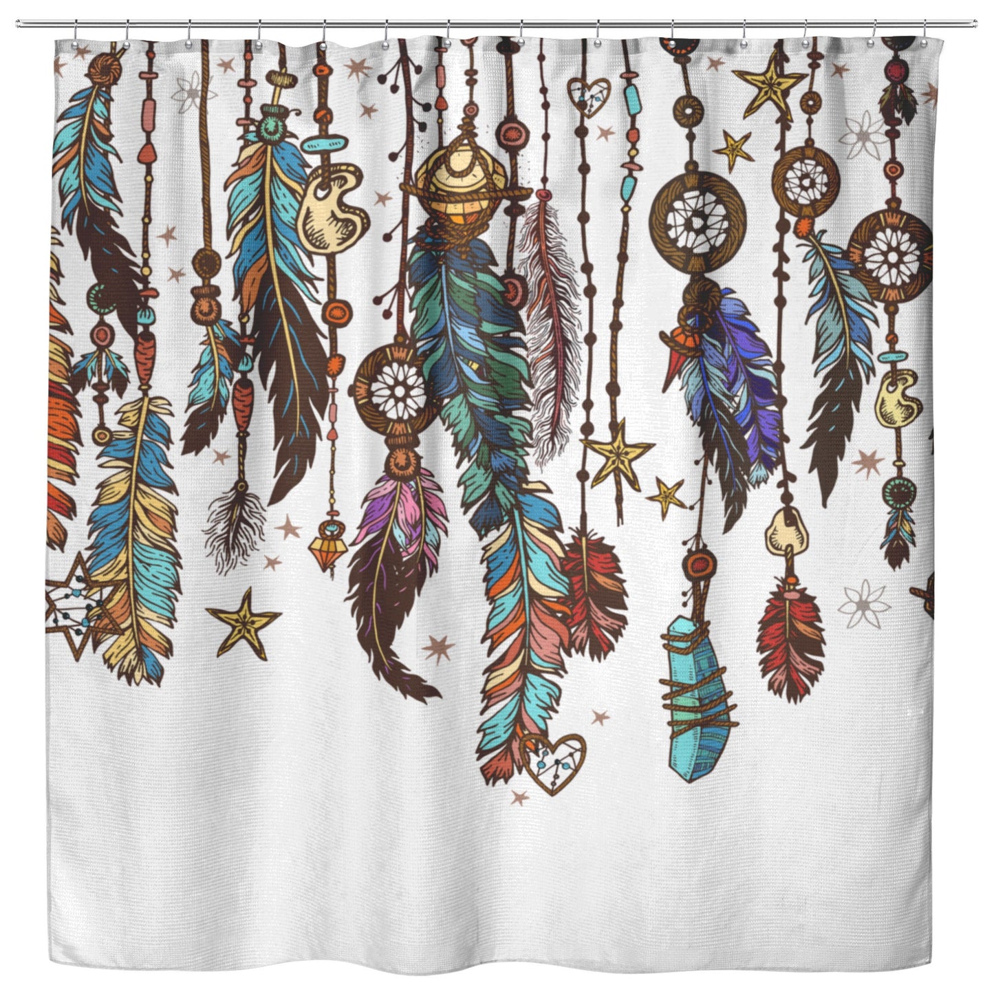 Feathers Dream Catcher Shower Curtain or bath mat feather shower curtains feathers spiritual shower curtains spiritual bath decor white