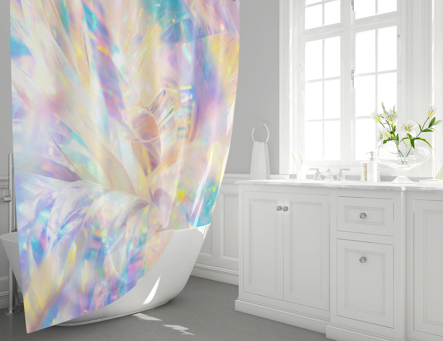 Fairy shower curtain girly shower curtains girls pink bath rugs cute princess decor rainbow shower bath mat pink shower