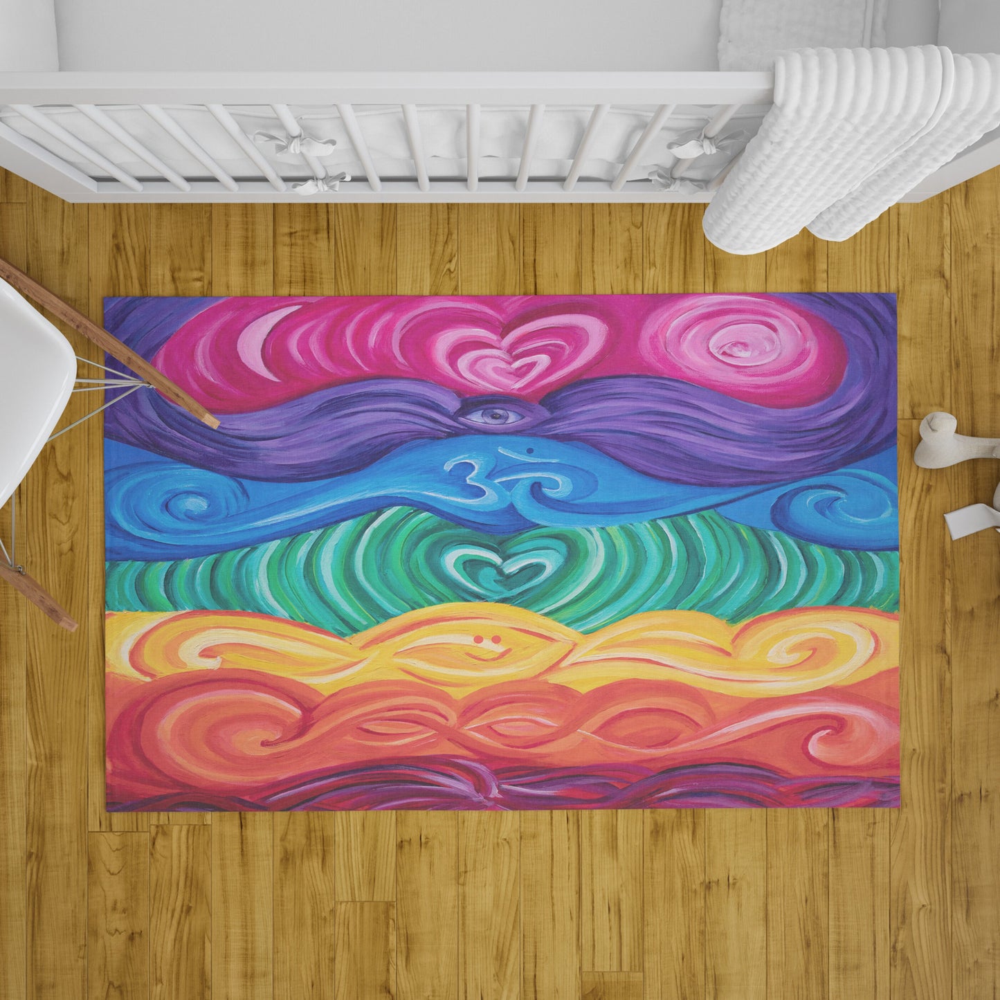 Chakra Rug Colorful Rainbow Rug Floor Rug Mat Spiritual Yoga Chakras hearts Hippy gay Gift Rugs 2x3 3x5 4x6 5x7 5x8 8x10 Large psychadelic
