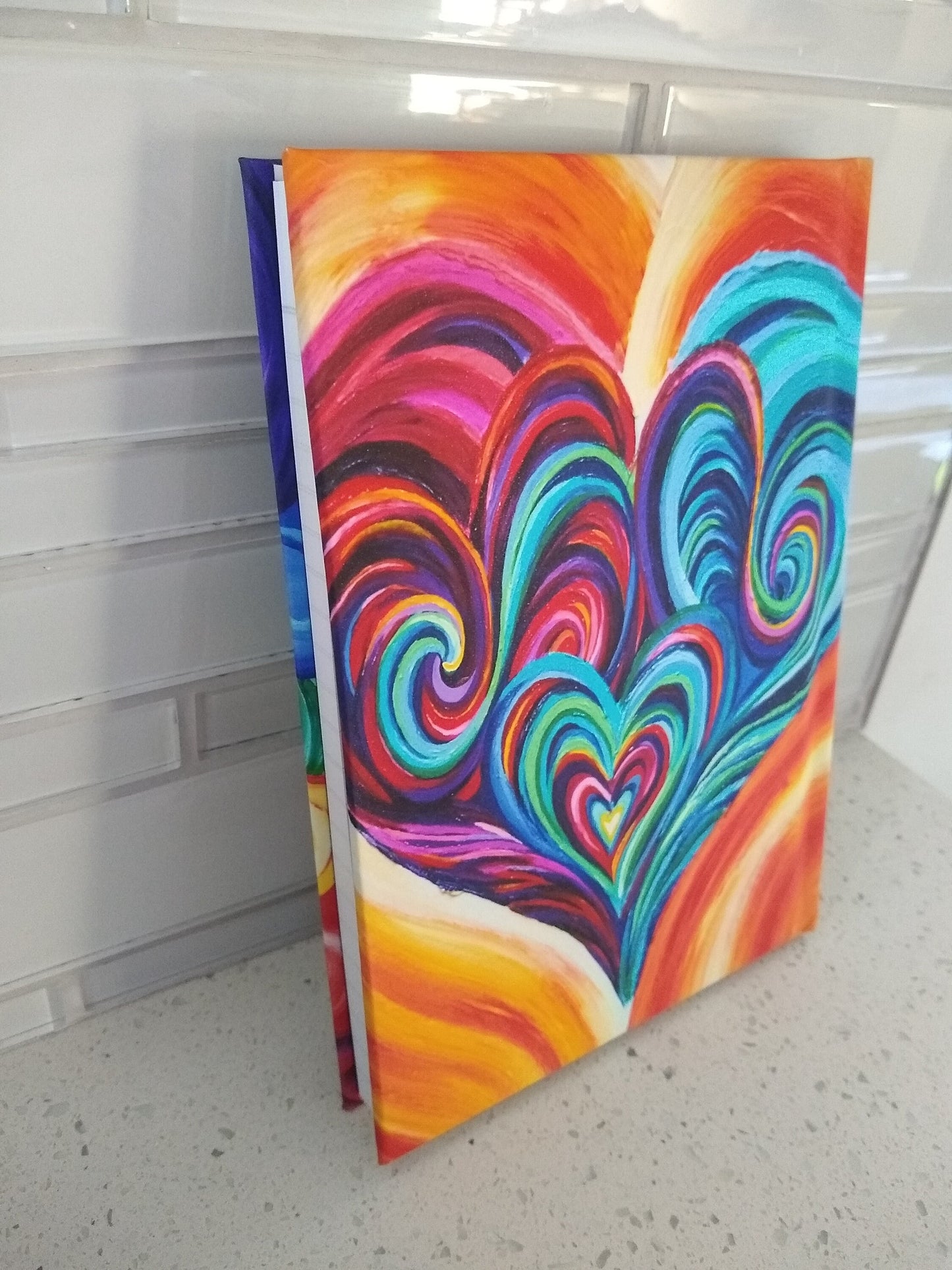 Chakra & Hearts Hardcover Journal chakra diary Chakras Notepad Unique Gift yoga notebooks Cheap Gifts colorful notebook spiritual artwork