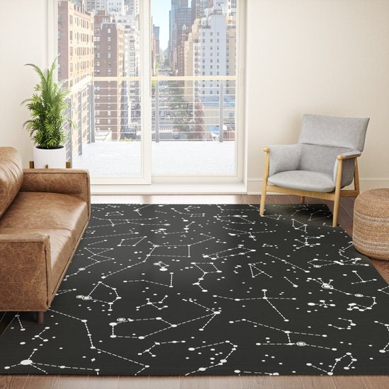 Star Constellations Rug space Rug kids Rug constellation Floor Rug black Rugs 3x5 4x6 8x10 9x12 Large childrens rugs space decor stars rug