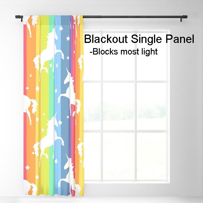 Rainbow Unicorn Window Curtains Girly Drapery unicorns Curtain Panels childrens window treatment colorful rainbow curtain kids curtains decr