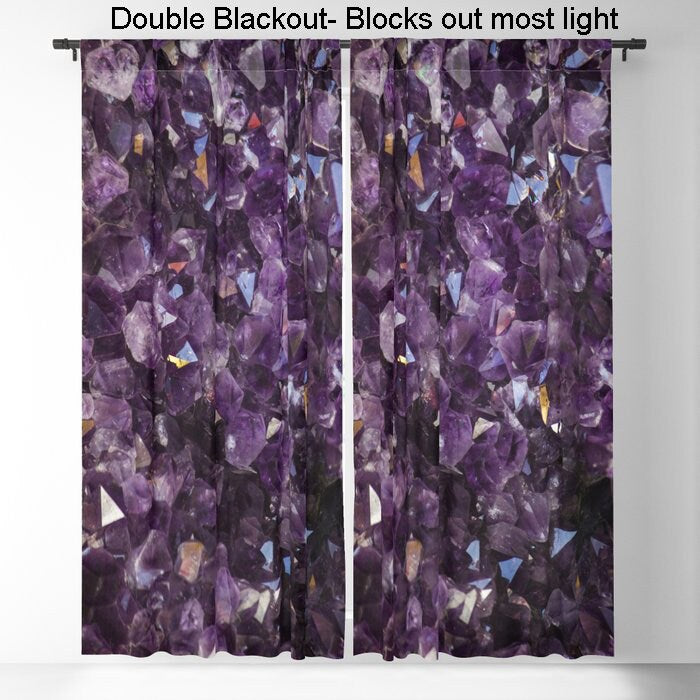 Amethyst Window Curtain Purple Drapery Curtain Panels spiritual window treatment unique curtains dark purple window curtains amethysts