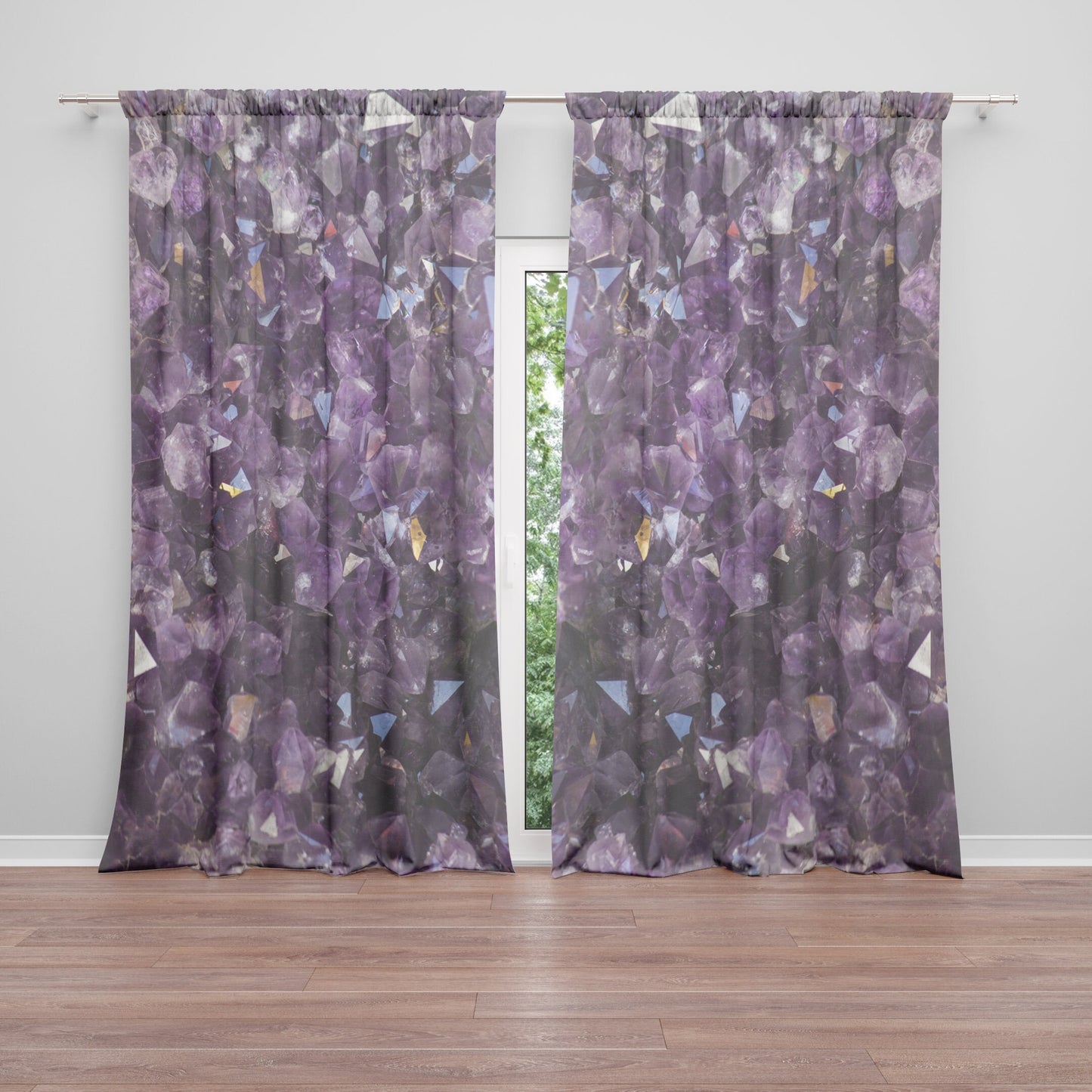 Amethyst Window Curtain Purple Drapery Curtain Panels spiritual window treatment unique curtains dark purple window curtains amethysts