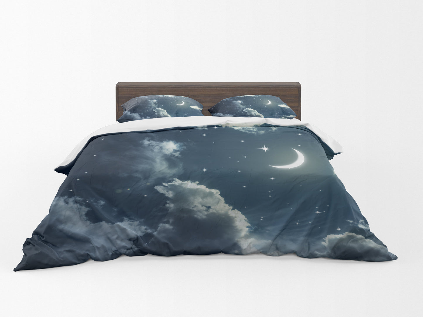 Nights Sky Comforter or Duvet Cover blue bedding moon bedding clouds comforter stars duvet blue comforter moon bedroom decor moon comforter