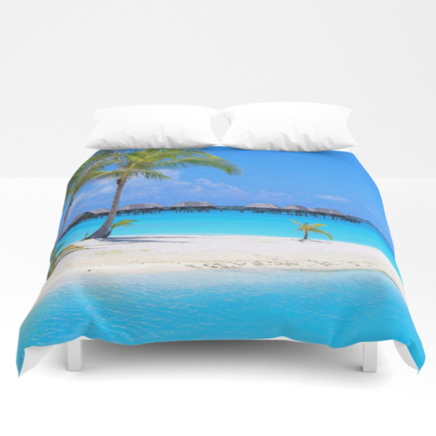 Island Comforter or Duvet Cover Beach comforters beachy duvet blue comforters island duvet palm trees comforter beachy decor beach duvet