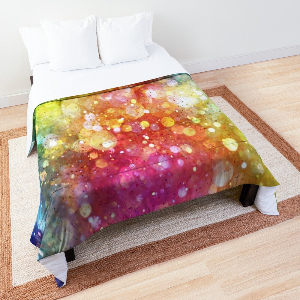 Rainbow Comforter or Duvet Cover Girls bedding girly duvet rainbow comforter rainbow comforter rainbow bedding rainbow duvet