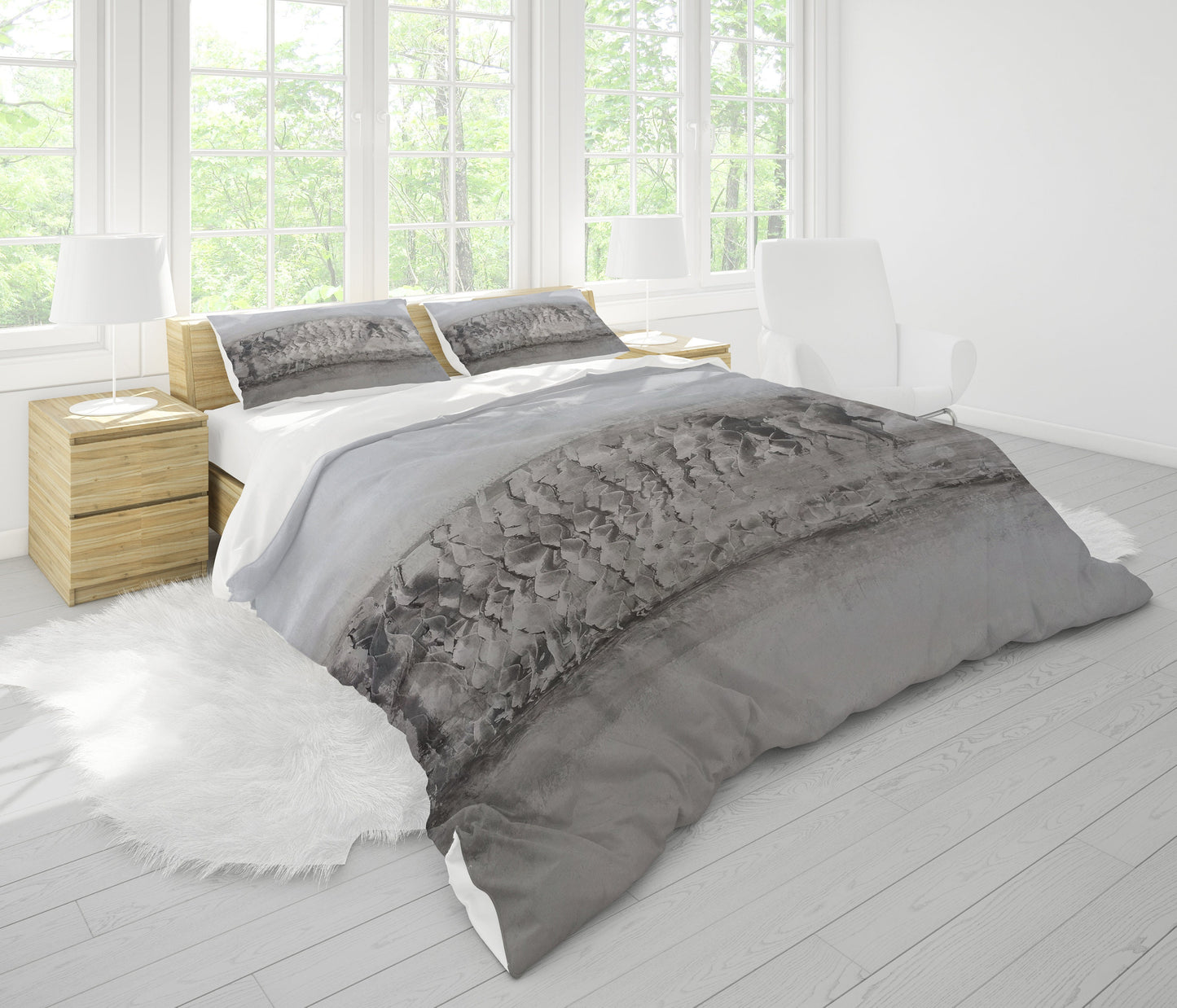 Gray Duvet Cover or Comforter Artsy bedding Twin Queen King modern artwork Abstract Art grey comforter gray comforter