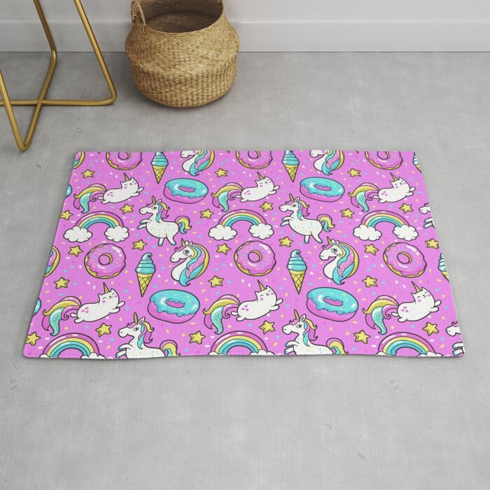 Unicorn Rug caticorn Rug unicorns Rug unicorn Floor Rug rainbow Rugs 3x5 4x6 5x8 9x12 Large unicorn rugs unicorn decor girly rugs kids rug