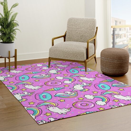 Unicorn Rug caticorn Rug unicorns Rug unicorn Floor Rug rainbow Rugs 3x5 4x6 5x8 9x12 Large unicorn rugs unicorn decor girly rugs kids rug