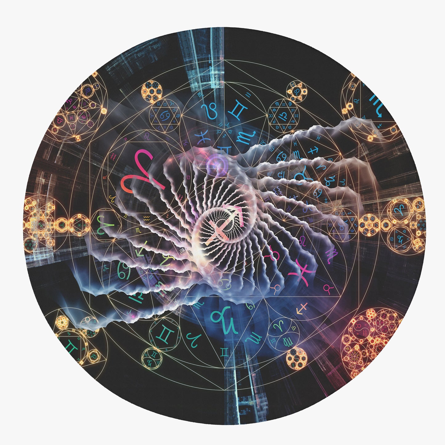 Sacred Geometry Astrology Rug Zodiac Rug geometric rugs 2x3 3x5 4x6 5x7 8x10 9x12 large rugs