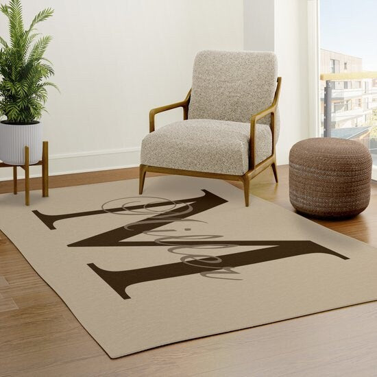 Custom Monogram Rug letter personalised rug name personalized floor matt customized rugs