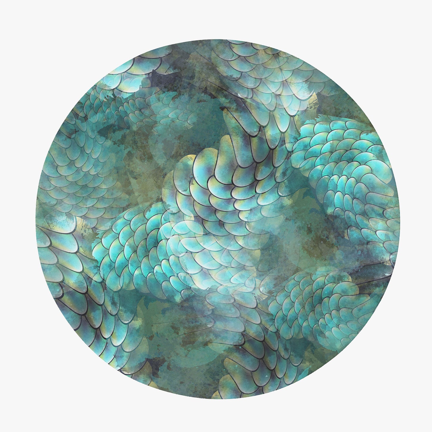 Mermaid Scales Rug Aqua rugs ocean rug unique rug Fish scales rug aqua rug unique gift teal rug blue area rugs ocean decor