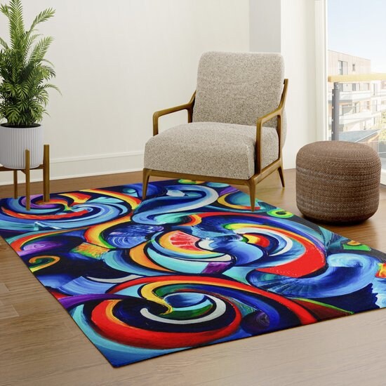 Colorful Rug abstract art rugs psychedelic rug colorful floor rug grafiti rug graffiti rugs hippy rug psychadelic rug large gifts unique