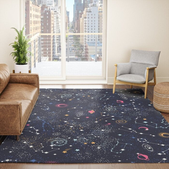 Space Galaxy Rug space Rug Girls Rugs Boys Rug kids Floor Rug space rugs galaxy rugs planets rug star constellations rug childrens rug