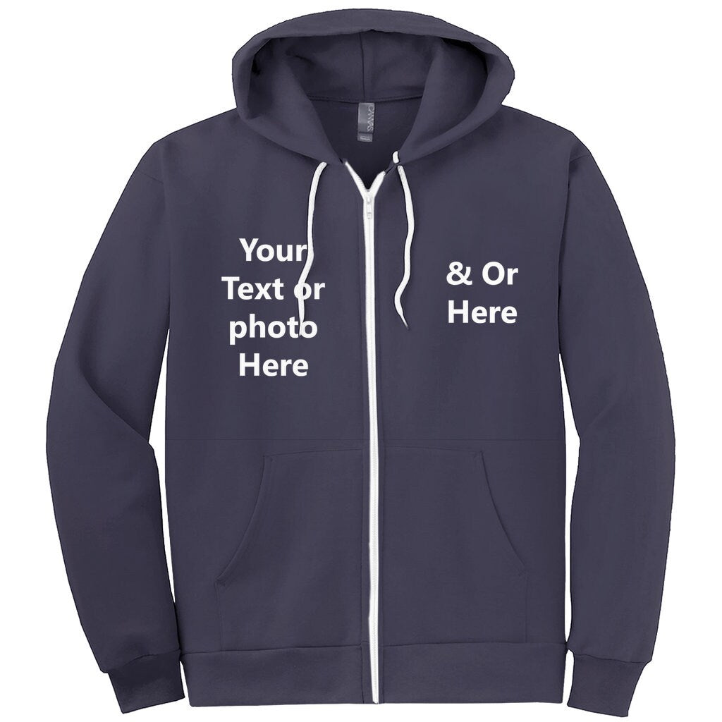 Custom Zipper Hoodie customized photo hoody custom image zip customized gifts personalized hoodies white tape unique gift