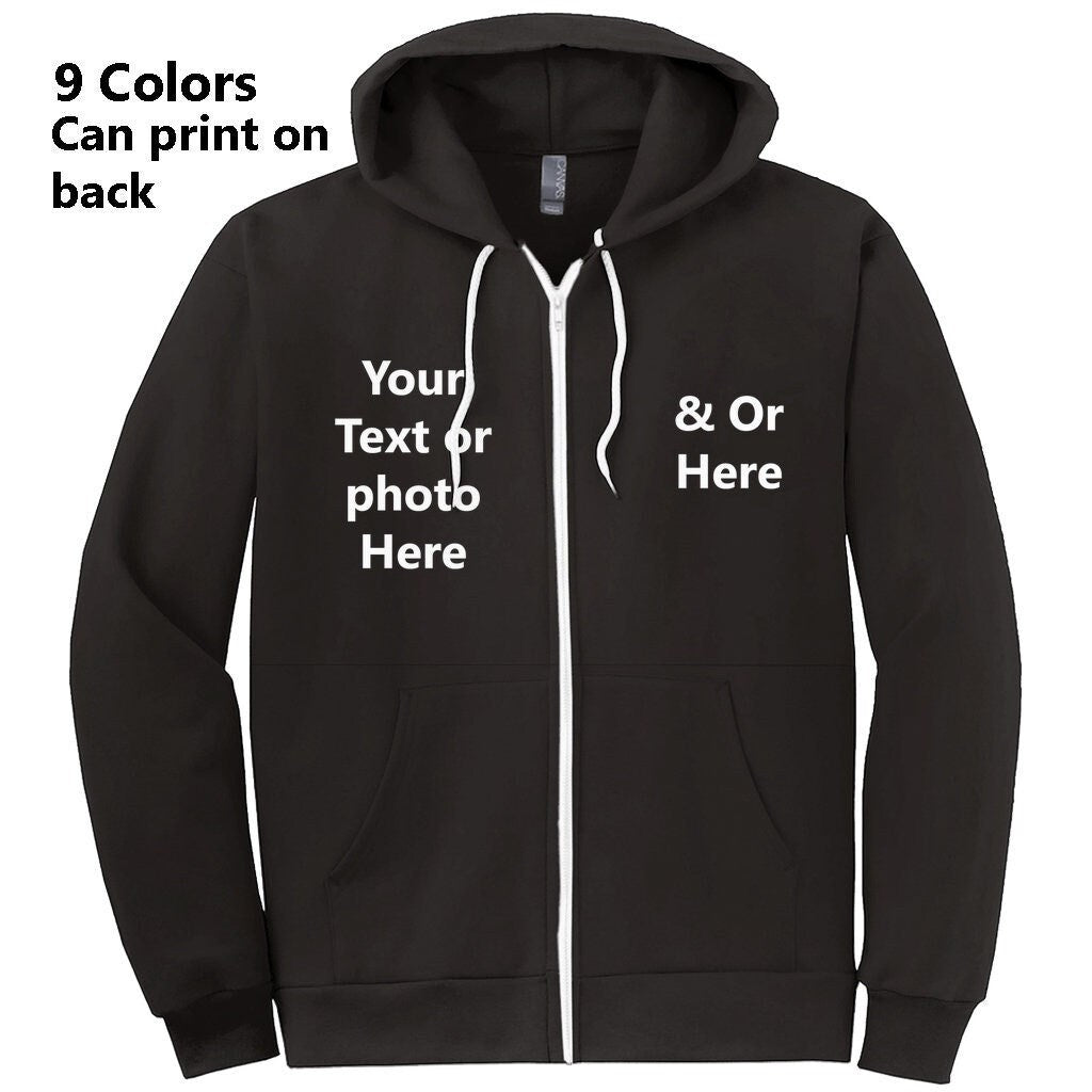 Custom Zipper Hoodie customized photo hoody custom image zip customized gifts personalized hoodies white tape unique gift
