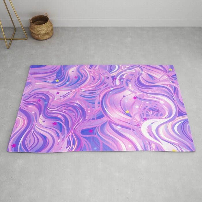 Pink & Purple Rug Princess Rug girly Rug girls Floor Rug Pink Mat kids rug fairy Rugs 2x3 3x5 4x6 5x7 round Large rugs unicorn rug pink