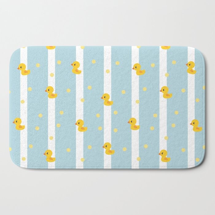 Rubber Ducks Shower Curtain kids shower curtains blue white lines bath mats girls or boys shower curtains childrens bath