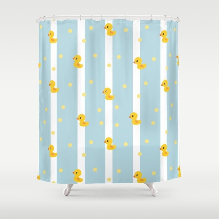 Rubber Ducks Shower Curtain kids shower curtains blue white lines bath mats girls or boys shower curtains childrens bath