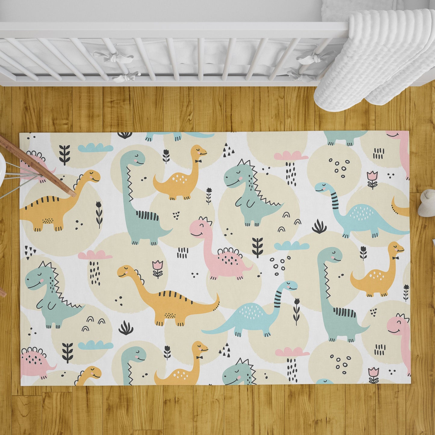 Dinosaur Rug nursery Rug boys or girls Rug dinosaurs Floor Rug 3x5 4x6 5x7 9x12 Large rugs cute kids rugs yellow blue beige