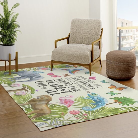 Nursery Rug boys or girls rug safari rug animal room decor baby rug elephant lion zebra kids rugs childrens rug childs jungle