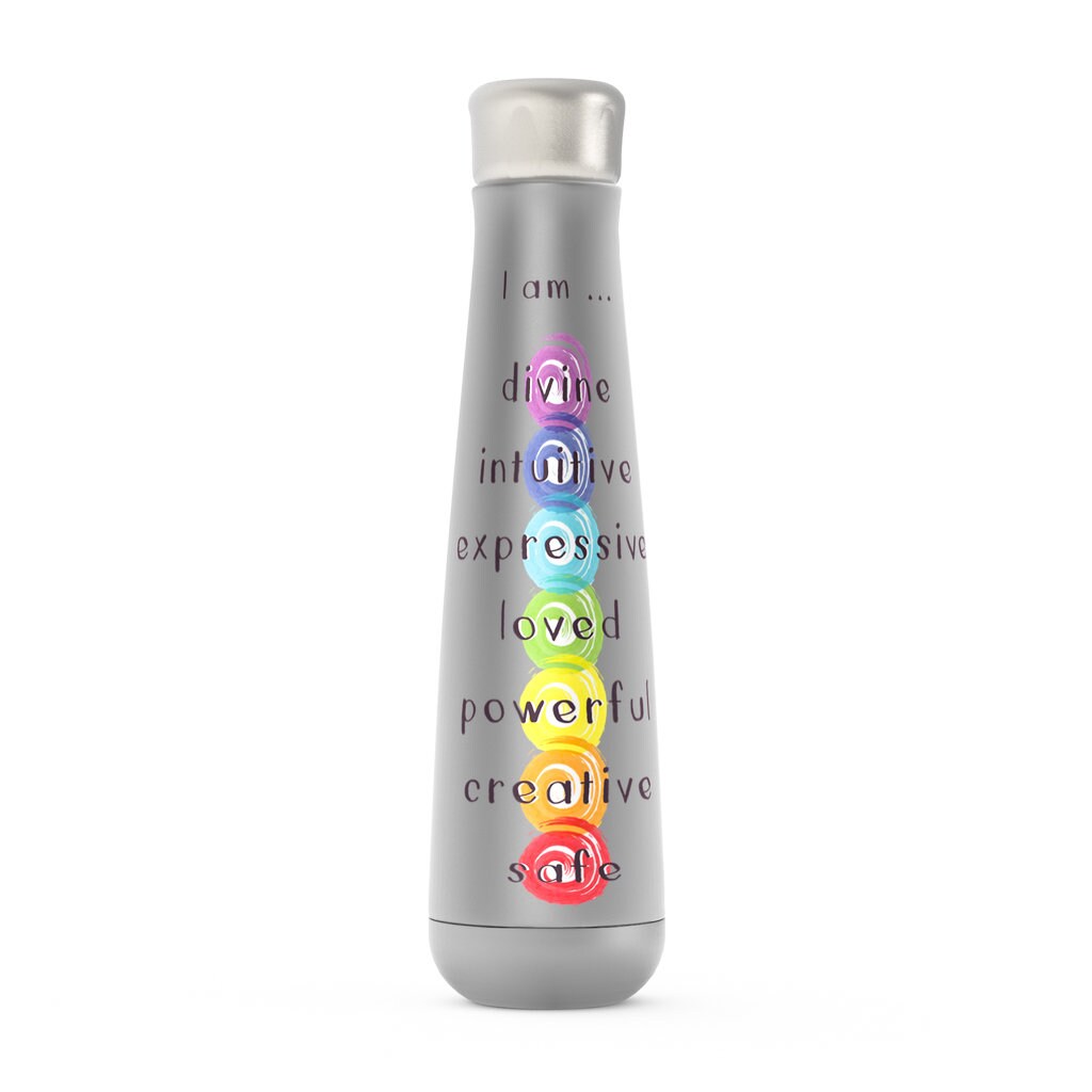 I Am Meditation Water Bottle Spiritual Gifts Inspirational Water Bottles Chakra Affirmations Chakras Water Bottles Positive Saying Yoga