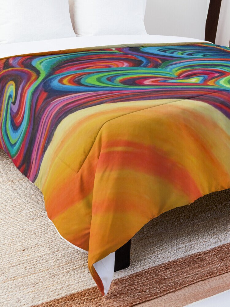 Hearts Duvet Cover or Comforter colorful Rainbow hippy bedding love heart Twin Queen King art artwork Unique bedding sets vibrant