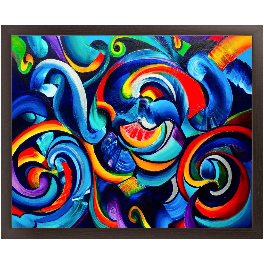 Abstract canvas or Framed Art or Art Print Artsy colorful Psychadelic art Hippy artwork graffiti psychedelic art grafiti art