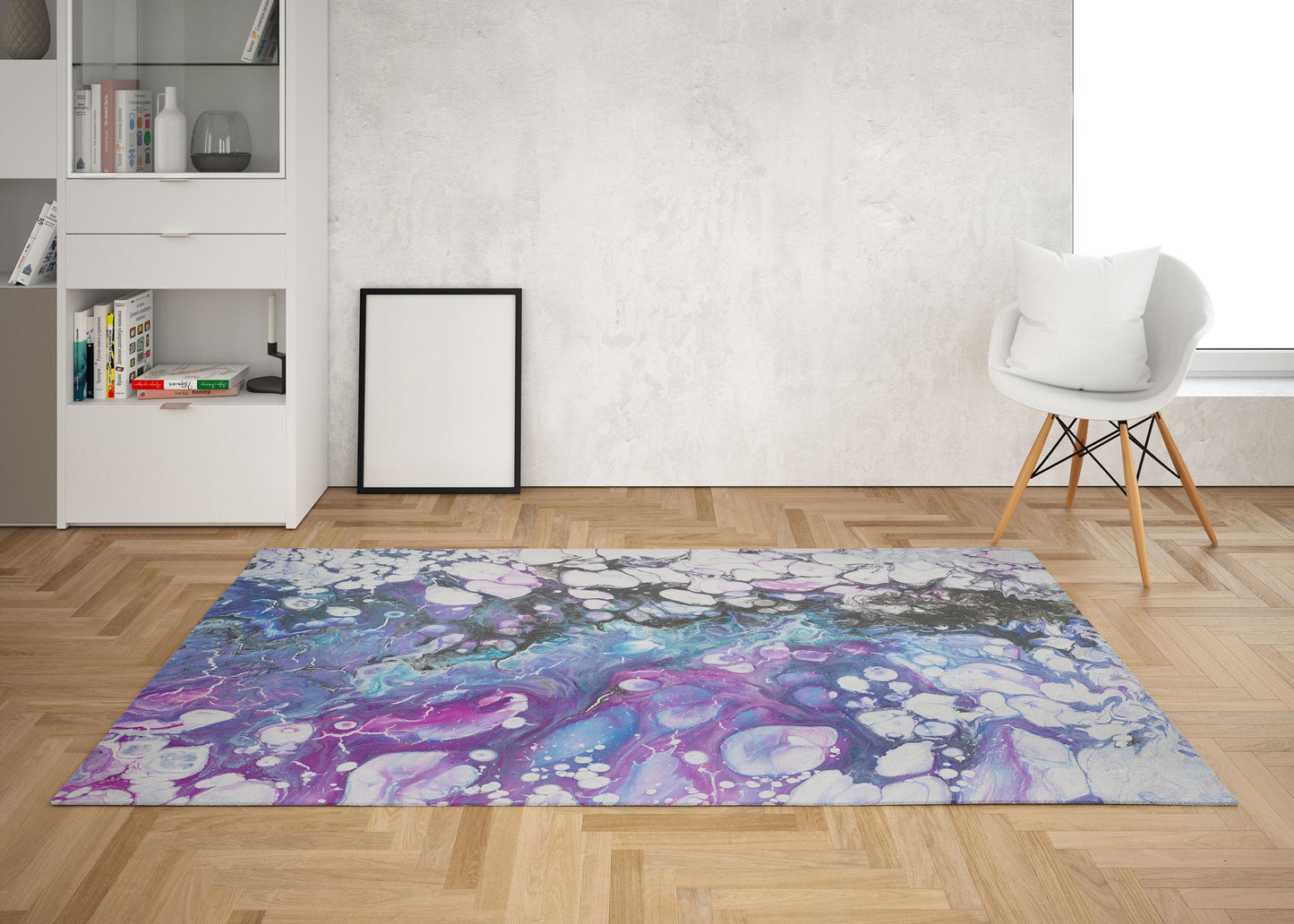 Abstract Colorful Rug Rainbow Fluid Wavy Floor Rug 3x5 4x6 5x7 8x10 blue pink purple teal