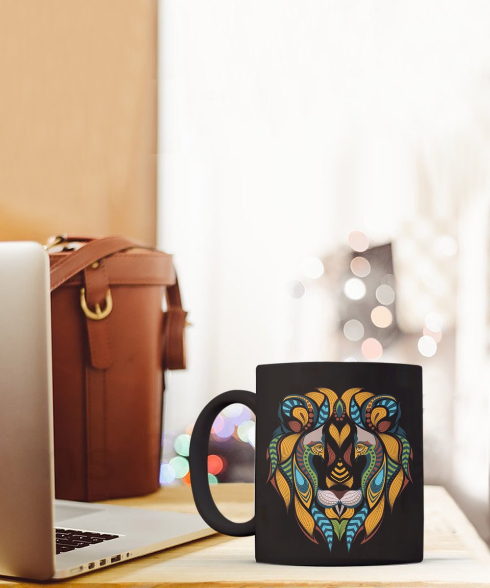 Lion Head Mug Lion Coffee mugs African tribal Cup