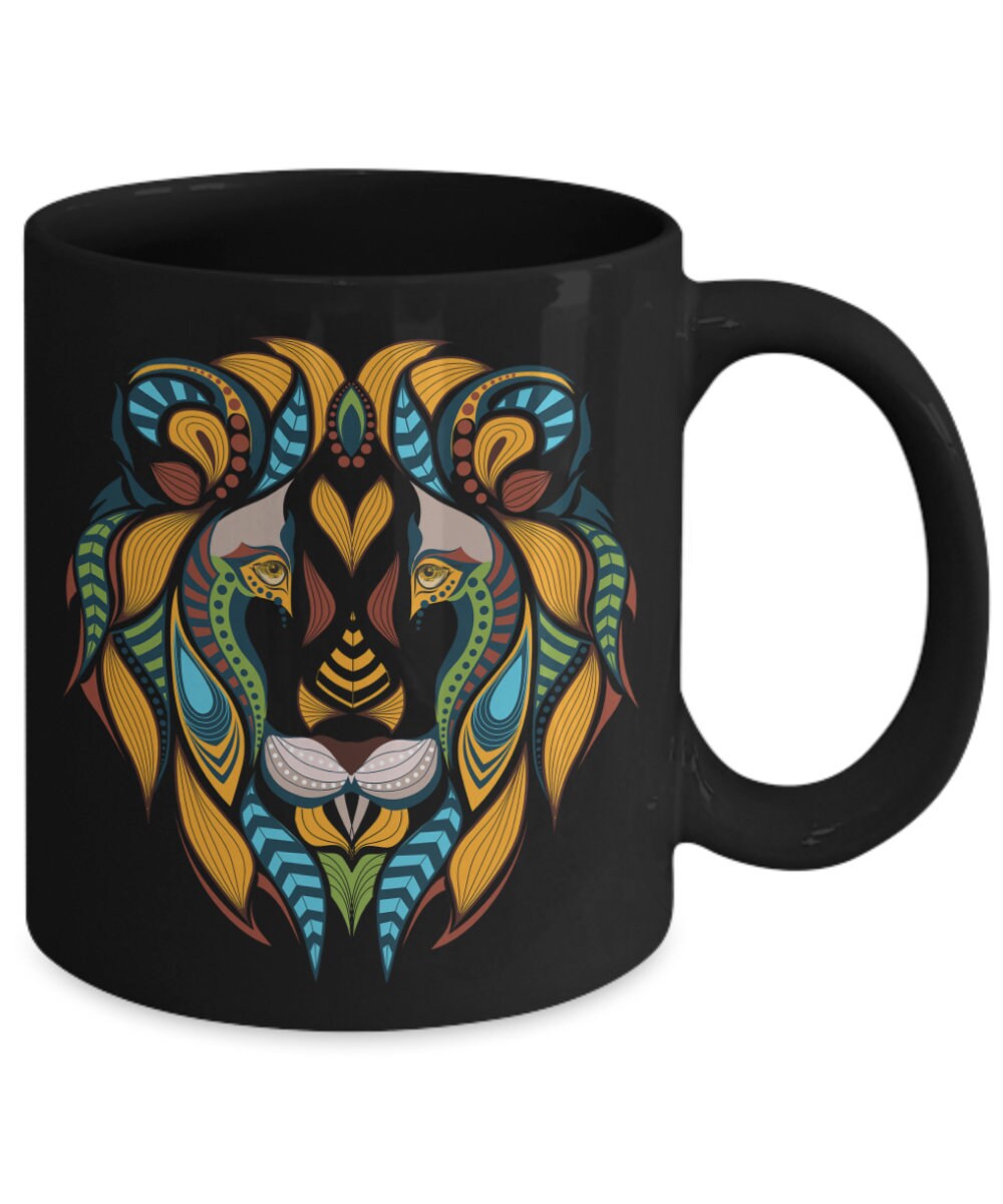 Lion Head Mug Lion Coffee mugs African tribal Cup