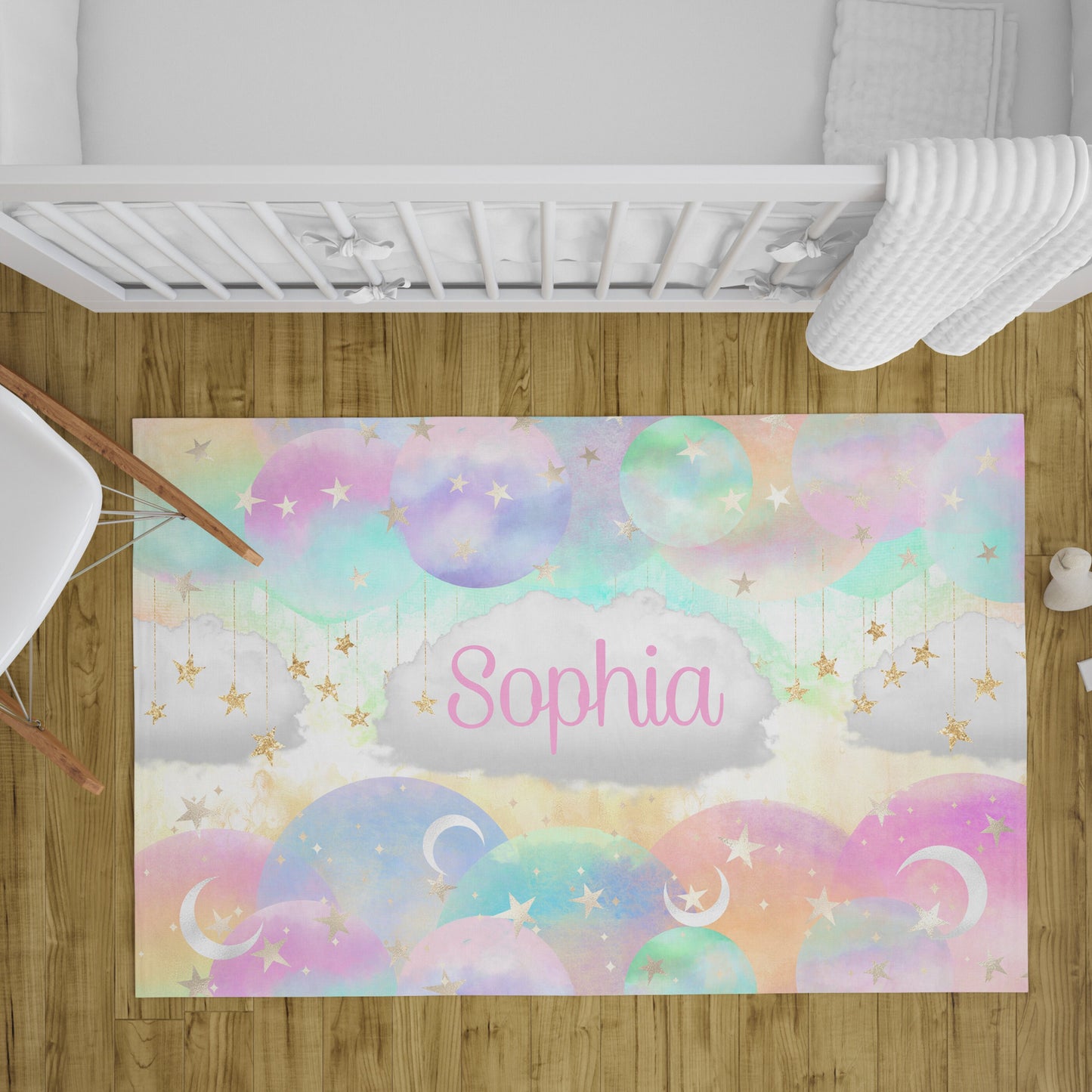 Custom Name Rug personalised rug colorful pastel nursery rug kids name personalized moon stars customized rugs nursery rug pink